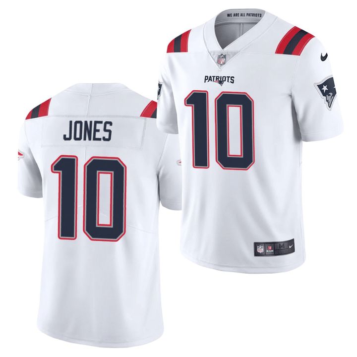 Men New England Patriots #10 Mac Jones Nike White Vapor Limited NFL Jersey